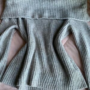 Gray Women's Foldover Sweater